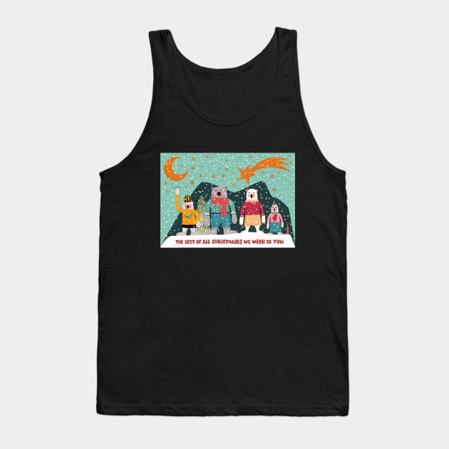 Merry Christmas Postcards - cute Christmas shirt -  cute bear family Tank Top by Boogosh